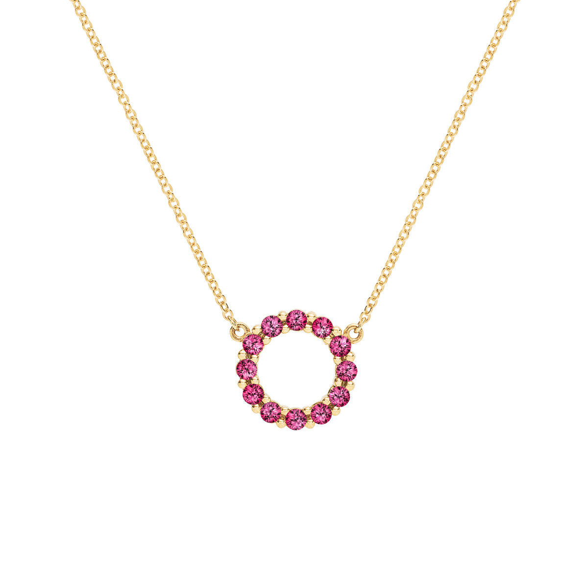 1.20TCW Round Open Circle Moissanite July Birthstone Necklace