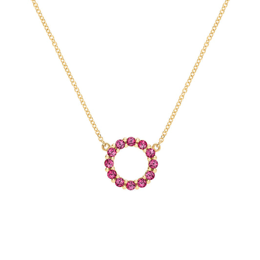 1.20TCW Round Open Circle Moissanite July Birthstone Necklace
