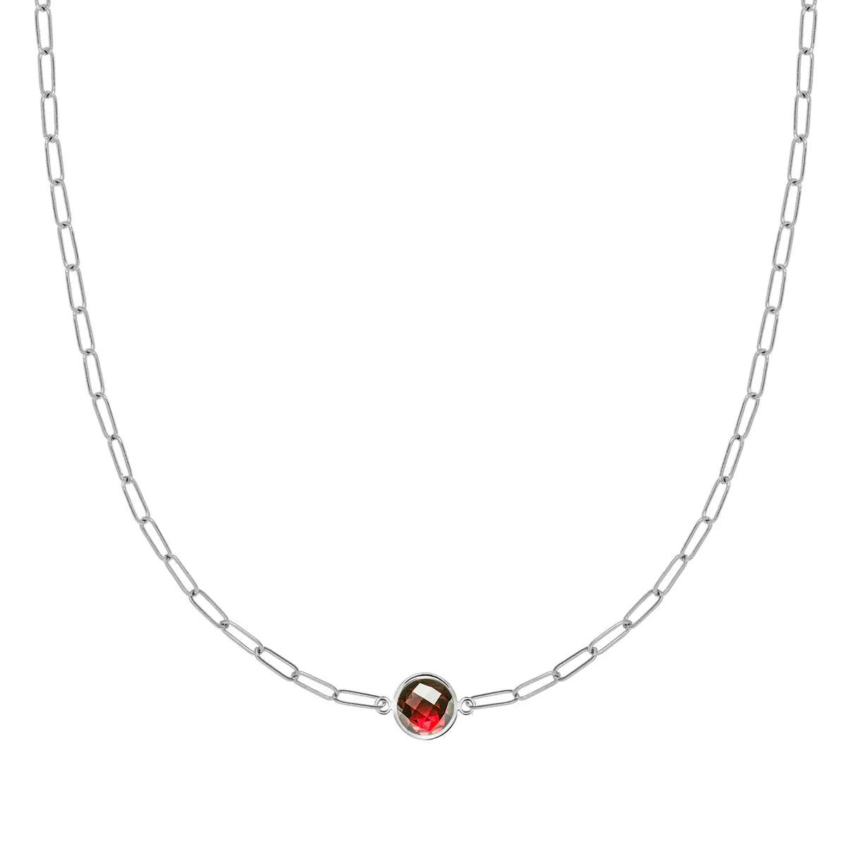 0.40 TCW Round Cut Solitaire Moissanite Necklace-January Birthstone