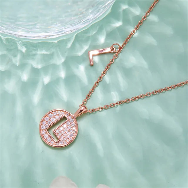 \ L \" Letter Moissanite Diamond Necklace for Women"