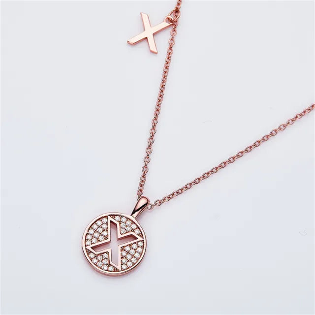 \ X \" Letter Moissanite Diamond Necklace for Her"