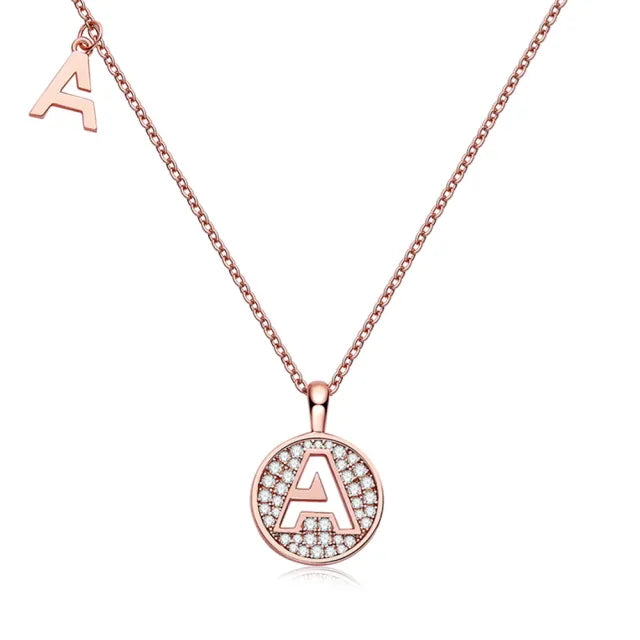 \ A \" Letter Moissanite Diamond Necklace for Women"
