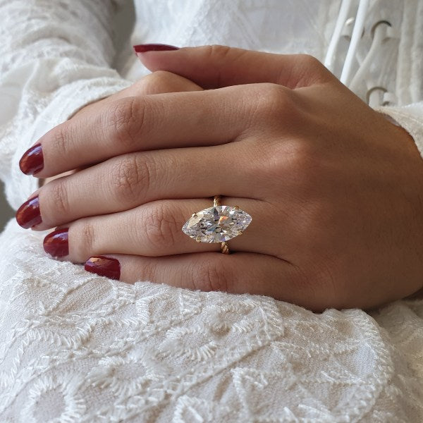 7.95CT Marquise Diamond Moissanite Engagement Ring