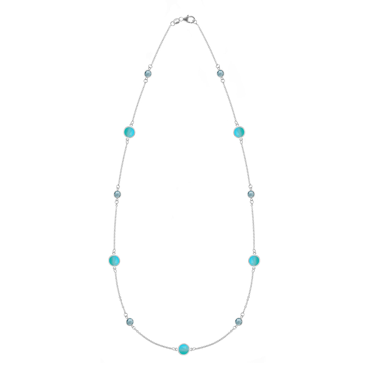 6.0TCW Round Cut Topaz Moissanite December Birthstone Necklace