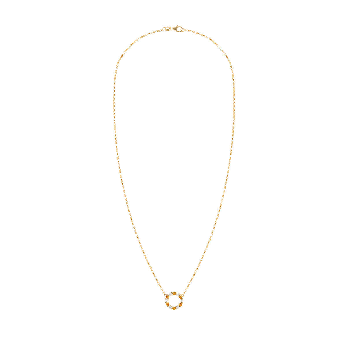 1.45TCW Round Open Circle Moissanite November Birthstone Necklace