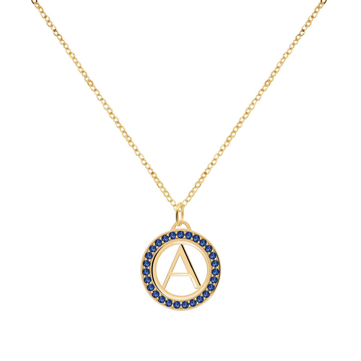 1.50TCW Round Sapphire Customized Moissanite September Birthstone Necklace