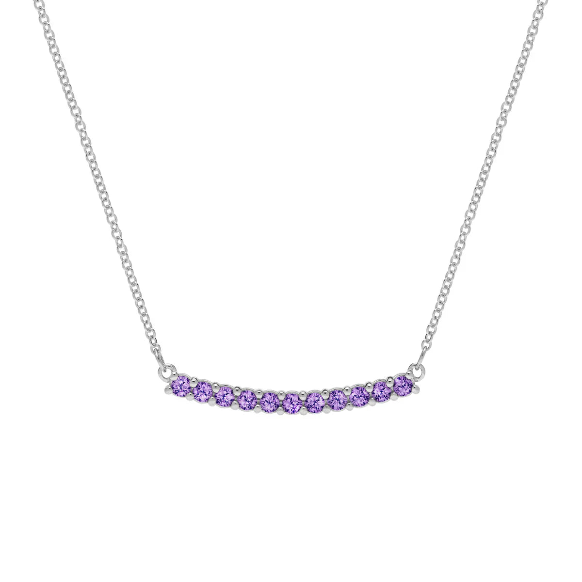 1.35TCW Round Cut Moissanite Diamond February Birthstone Necklace