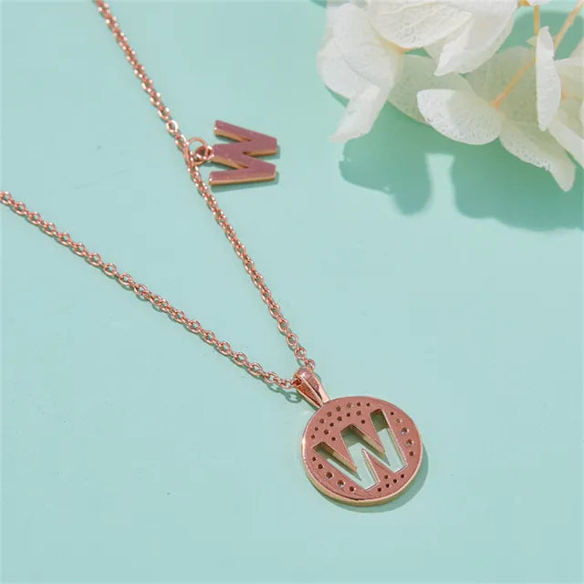 \ W \" Letter Moissanite Diamond Necklace for Women"