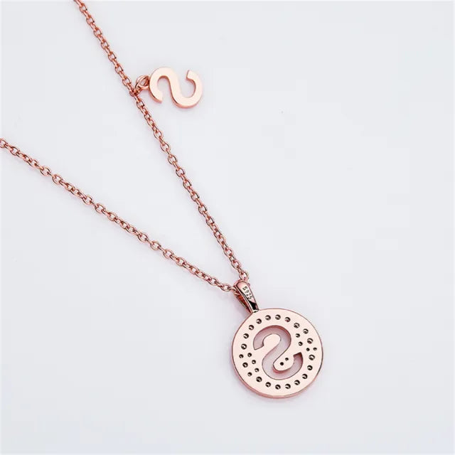 \ S \" Letter Moissanite Diamond Necklace for Women"