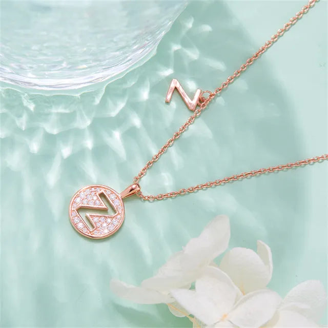 \ Z \" Letter Moissanite Diamond Necklase for Women"