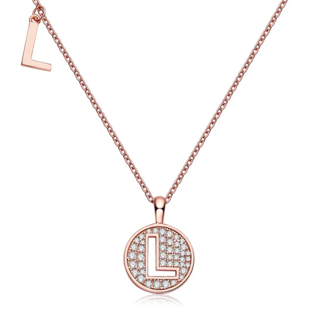 \ L \" Letter Moissanite Diamond Necklace for Women"
