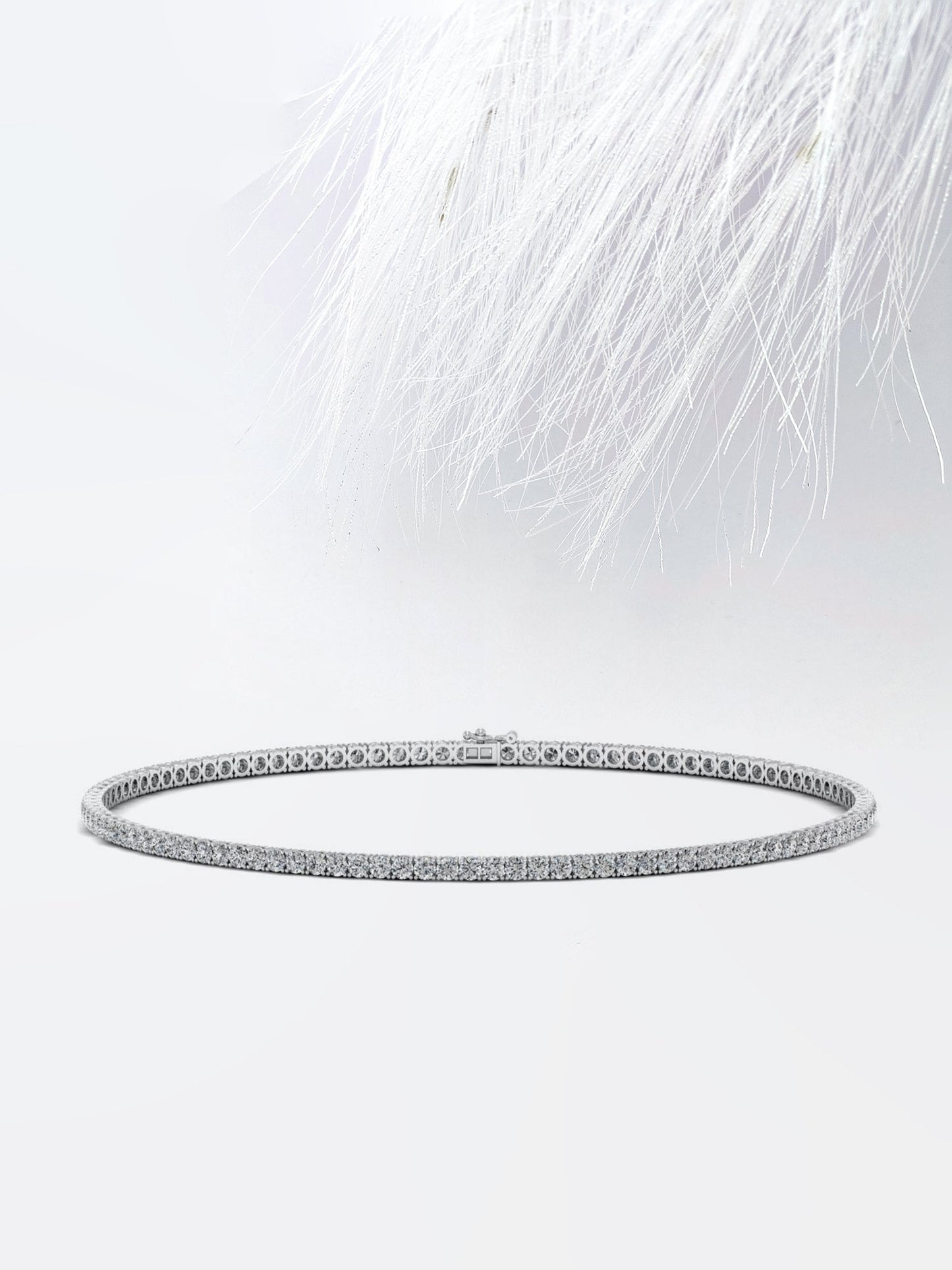 Round Cut Moissanite Riviera Diamond Tennis Necklace For Women