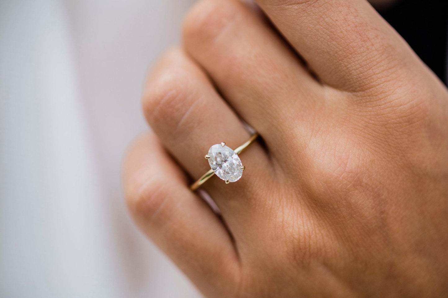 1.85CT Oval Cut Solitaire Moissanite Diamond Engagement Ring