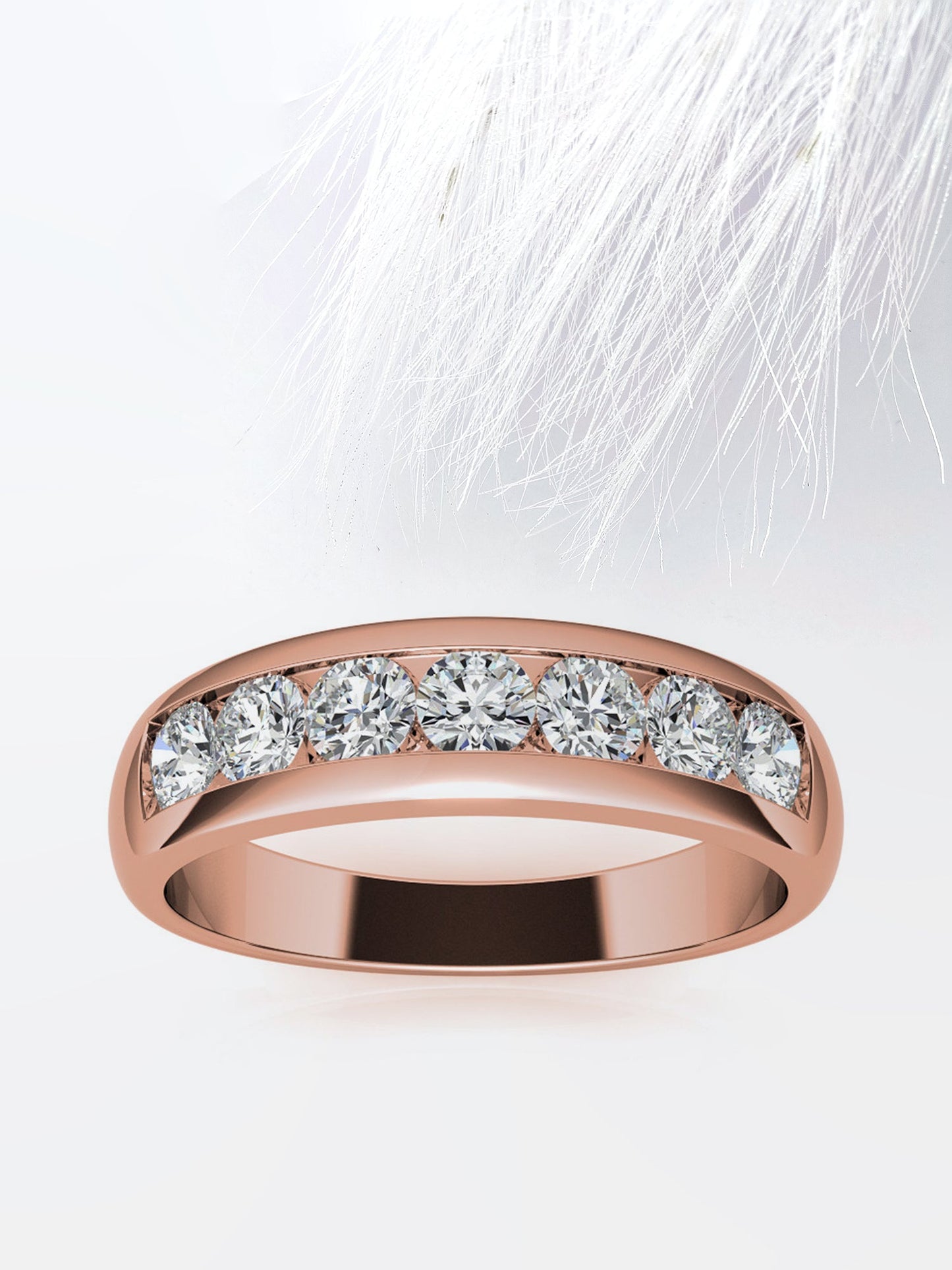 Round Cut Channel Moissanite Men's Diamond Wedding Band