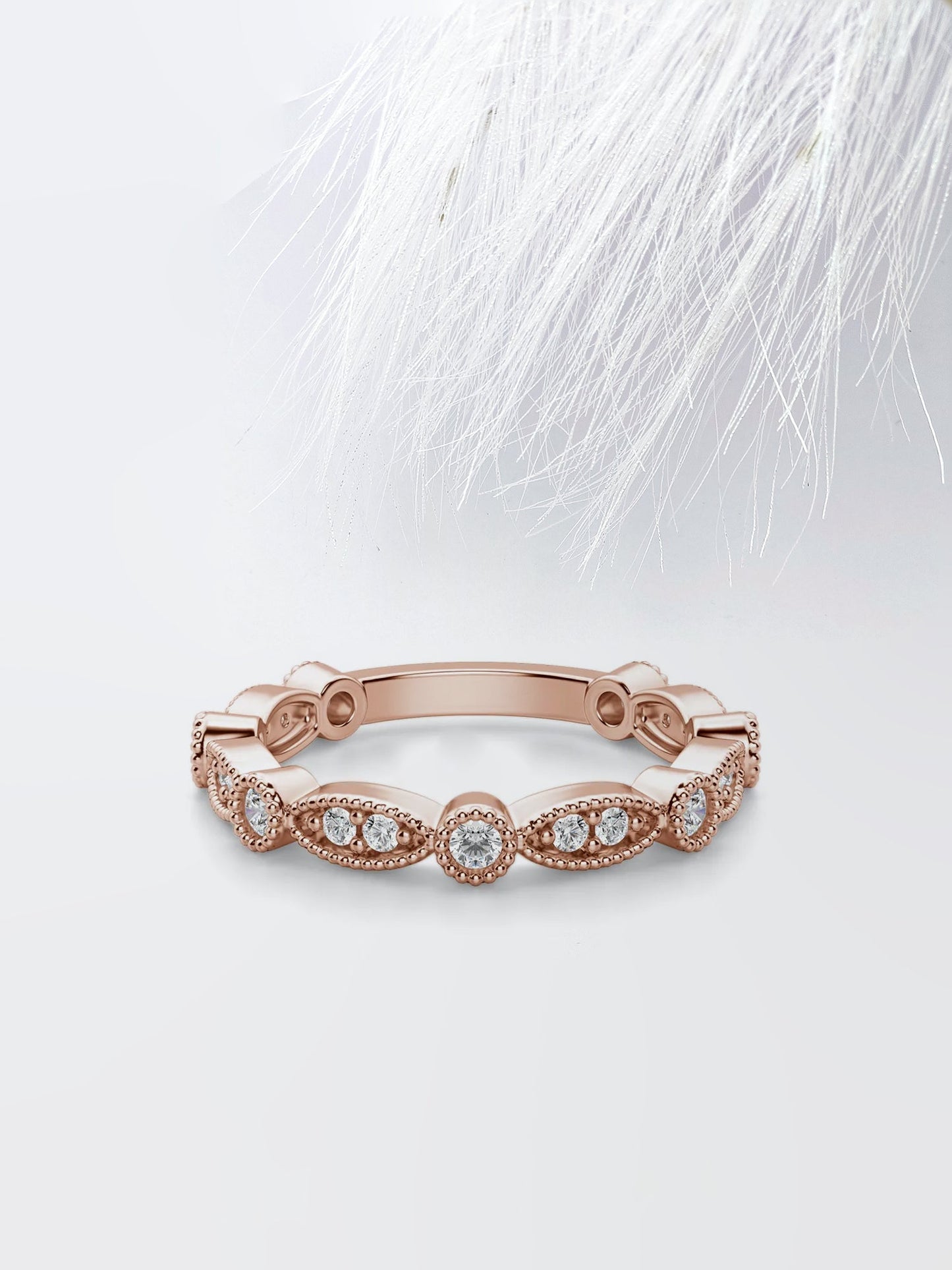 Round Cut 3\\4 Eternity Diamond Wedding Band For Her