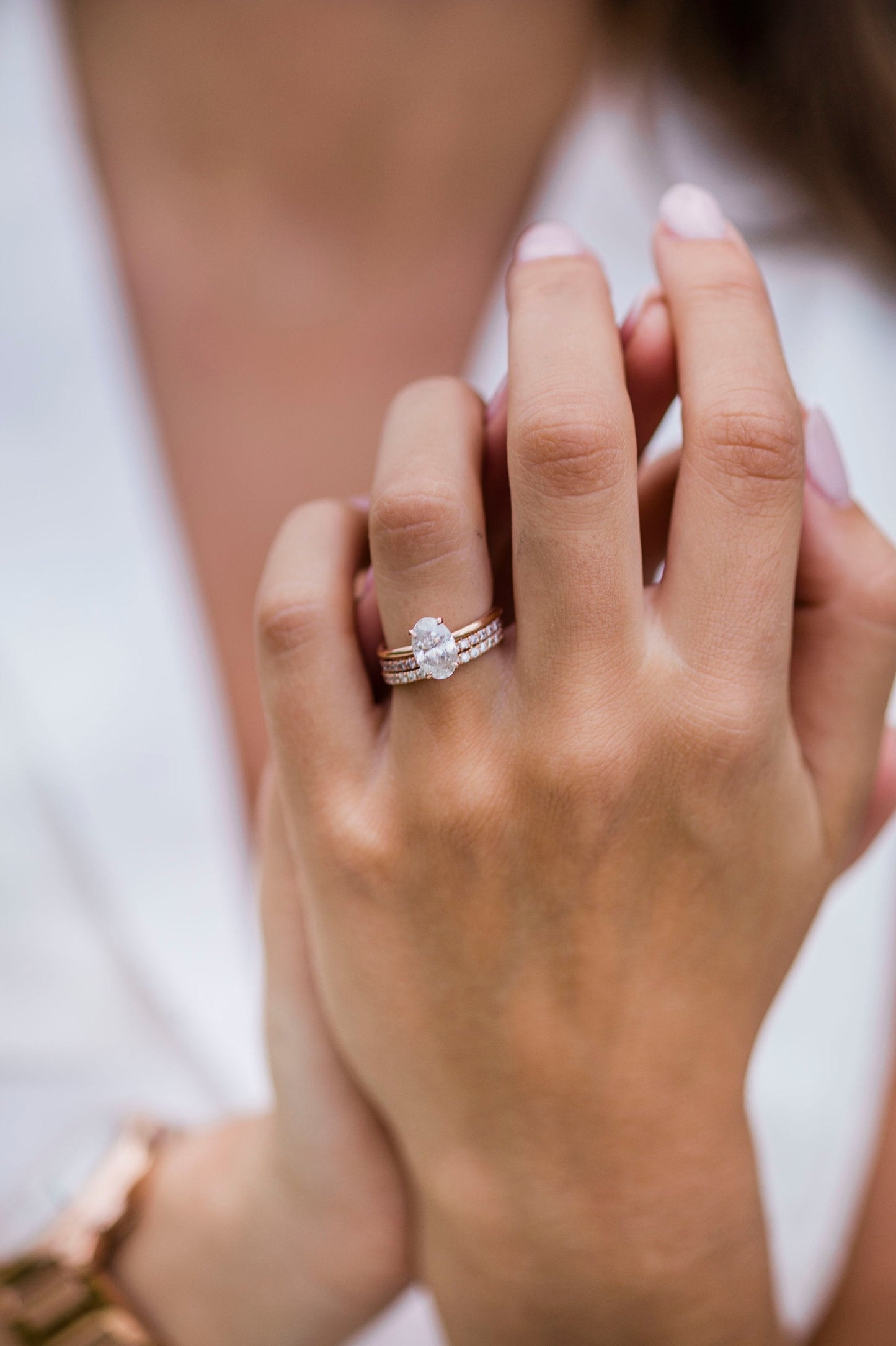 1.85CT Oval Cut Solitaire Moissanite Diamond Engagement Ring
