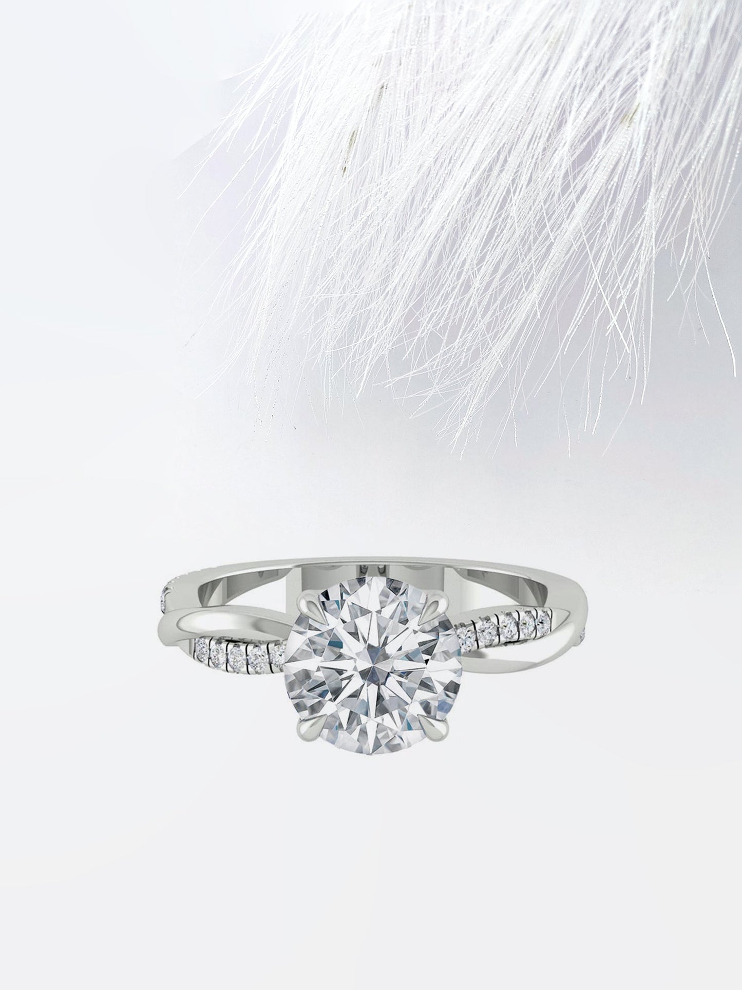 1.5CT Round Cut Twisted Moissanite Diamond Engagement Ring Anniversary Gift