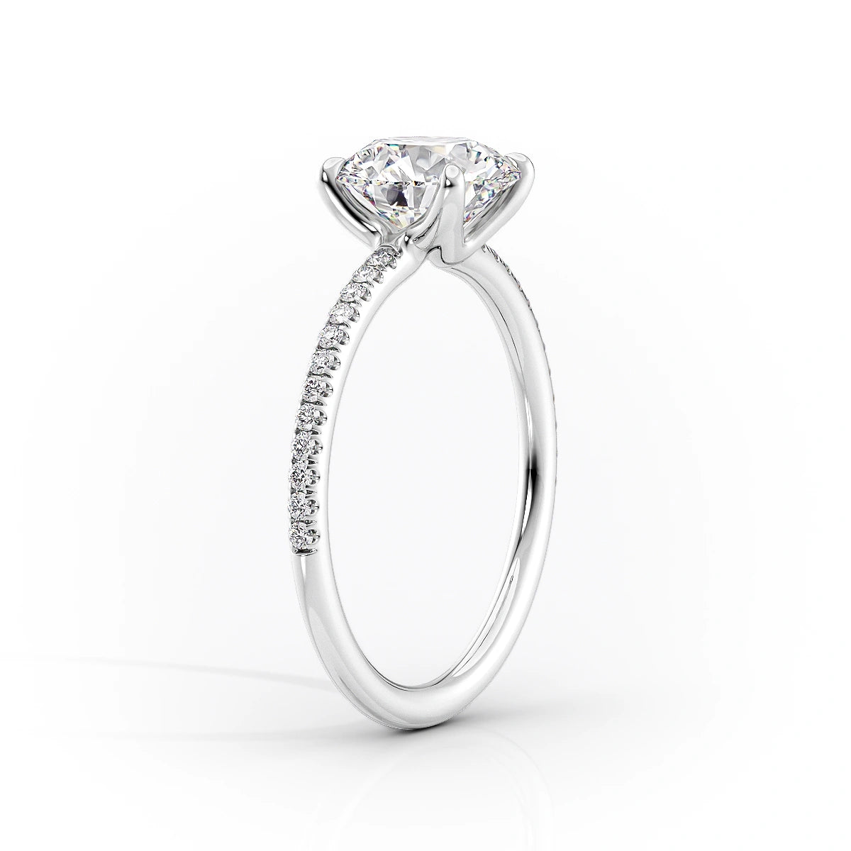 4.0 CT Radiant Moissanite Pave Setting Engagement Ring