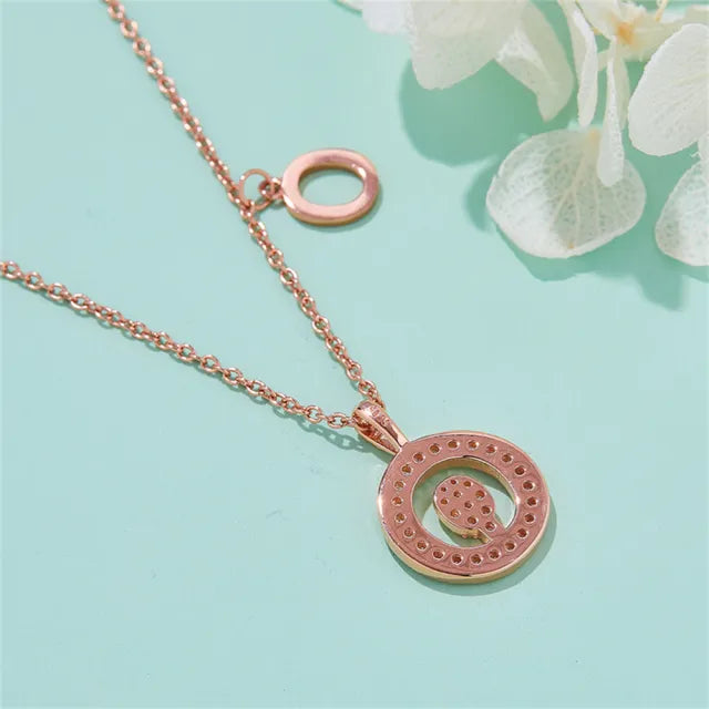 \ O \" Letter Moissanite Diamond Necklace for Women"