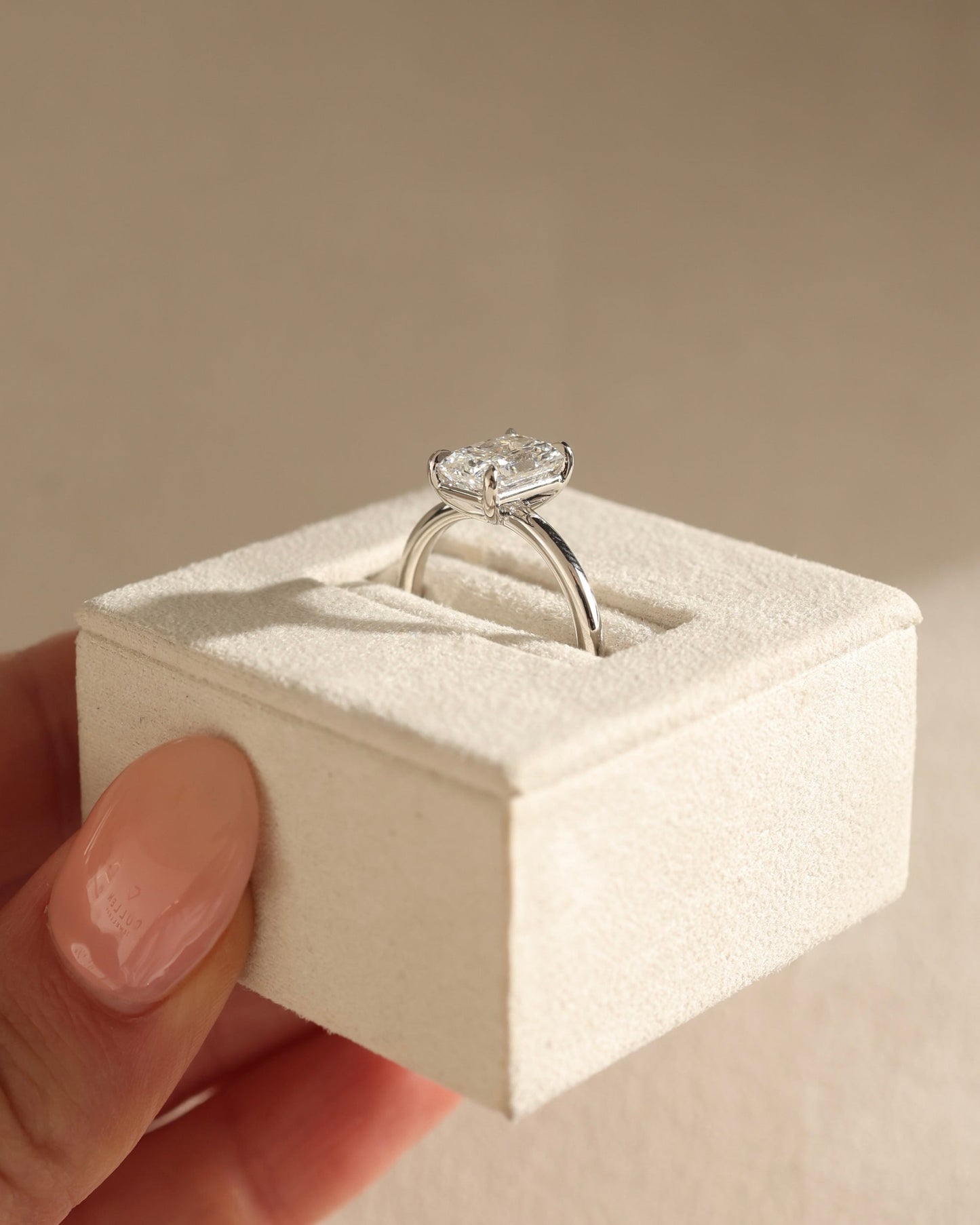 1.0 CT Radiant Cut Solitaire Moissanite Engagement Ring