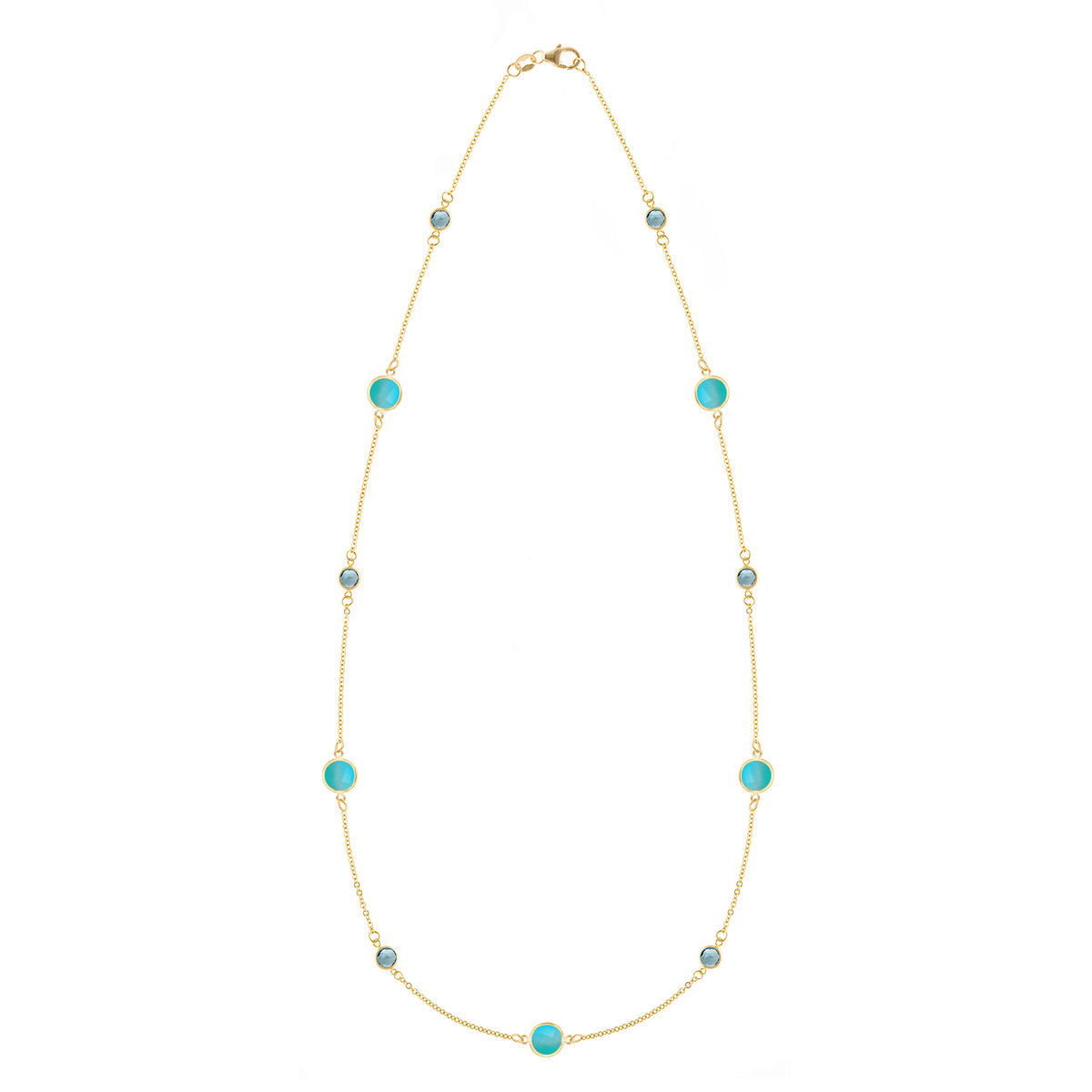 6.0TCW Round Cut Topaz Moissanite December Birthstone Necklace
