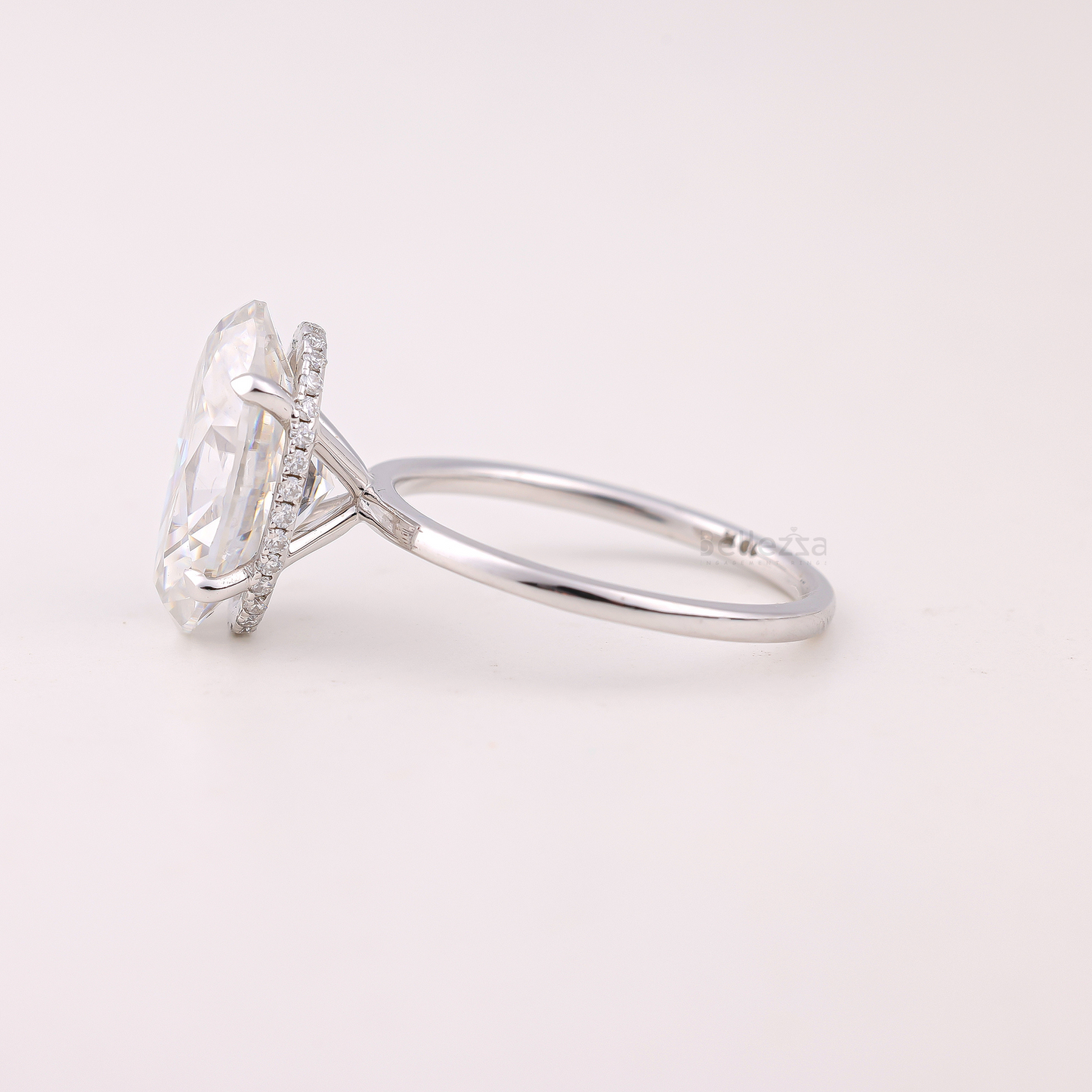 5.50CT Oval Cut Moissanite Hidden Halo Engagement Ring - Ready to ship