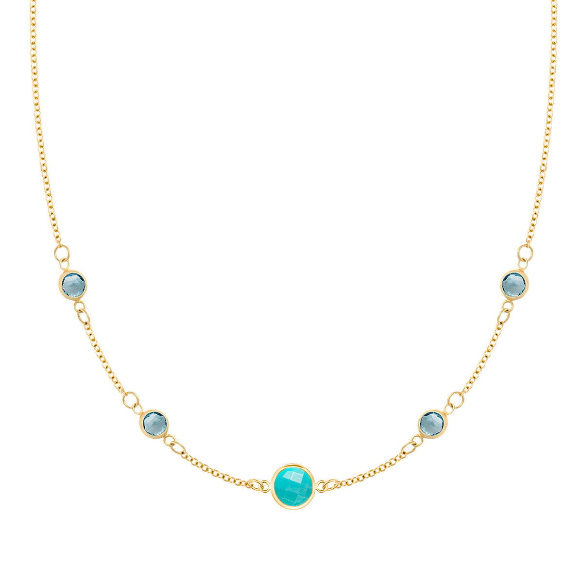 1.90CT Round Cut Topaz Moissanite December Birthstone Necklace
