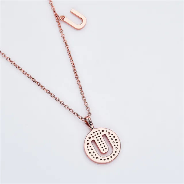 \ U \" Letter Moissanite Diamond Necklace for Women"