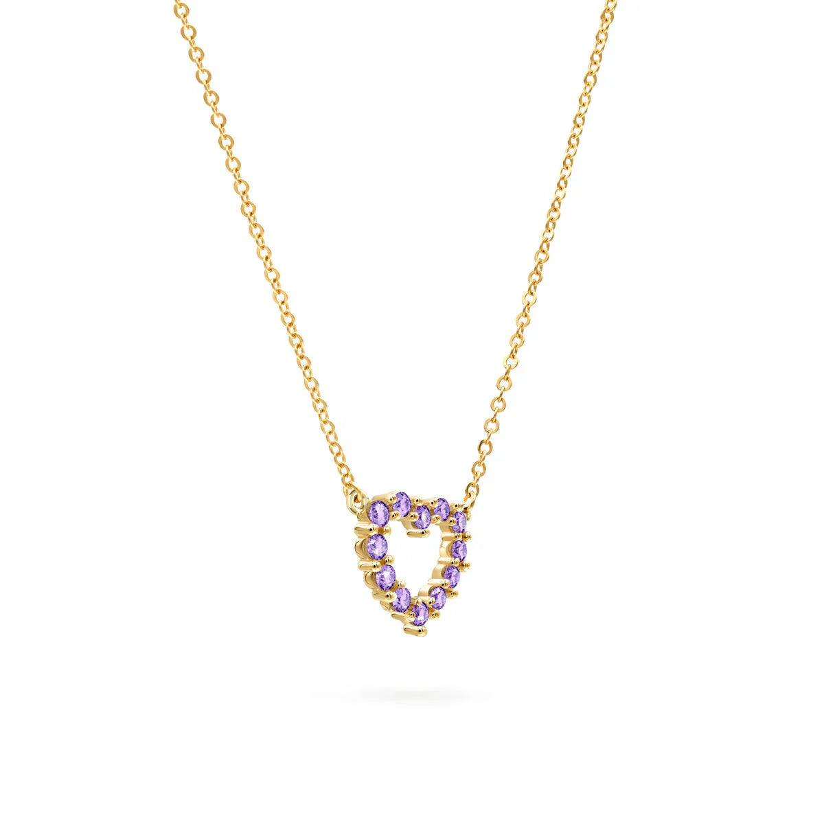 1.40 TCW Round Cut Open Heart Moissanite February Birthone Necklace