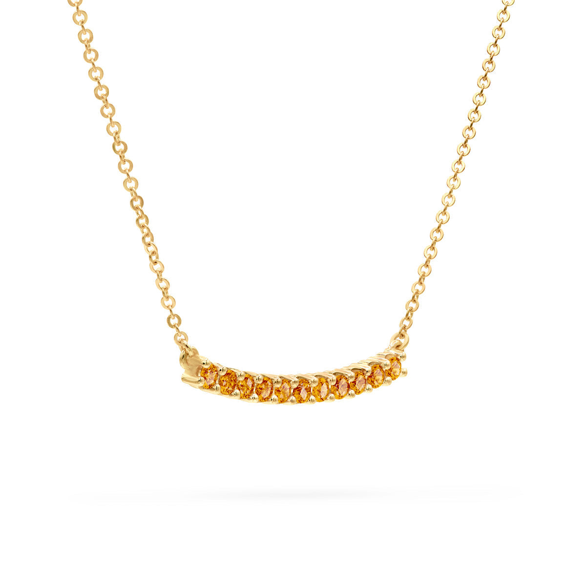 1.32TCW Round Cut Citrine Moissanite November Birthstone Necklace
