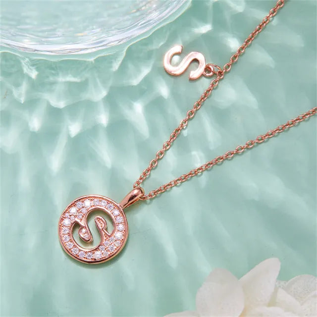 \ S \" Letter Moissanite Diamond Necklace for Women"