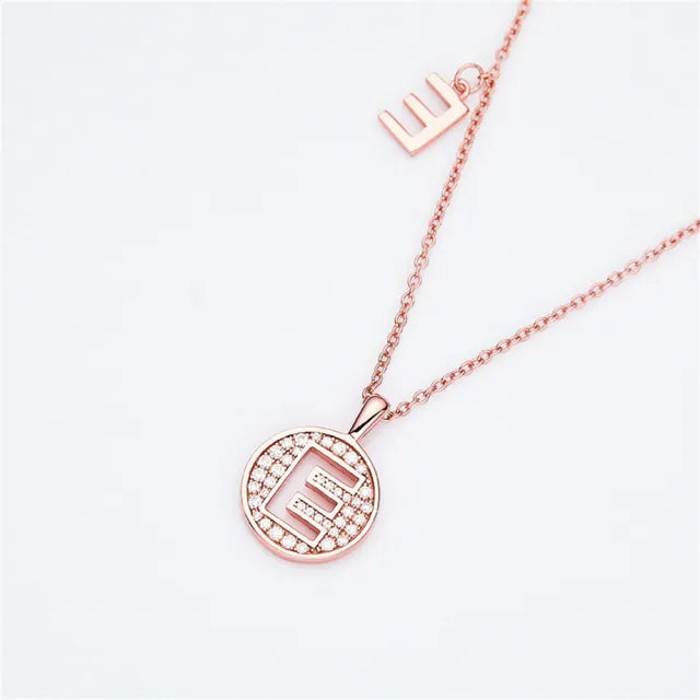\ E \" Letter Moissanite Diamond Necklace for Women"