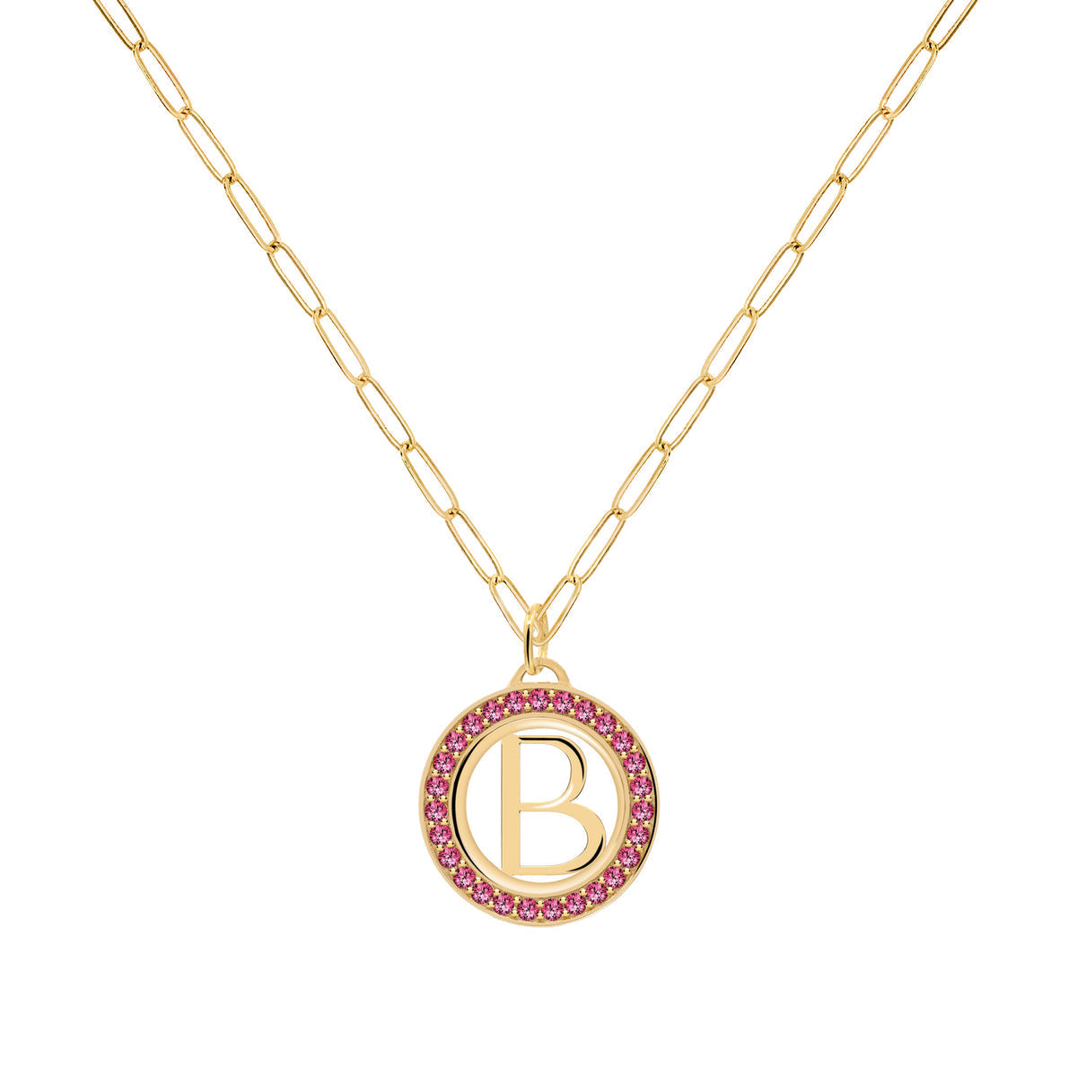1.50TCW Round Ruby Customized Moissanite July Birthstone Necklace