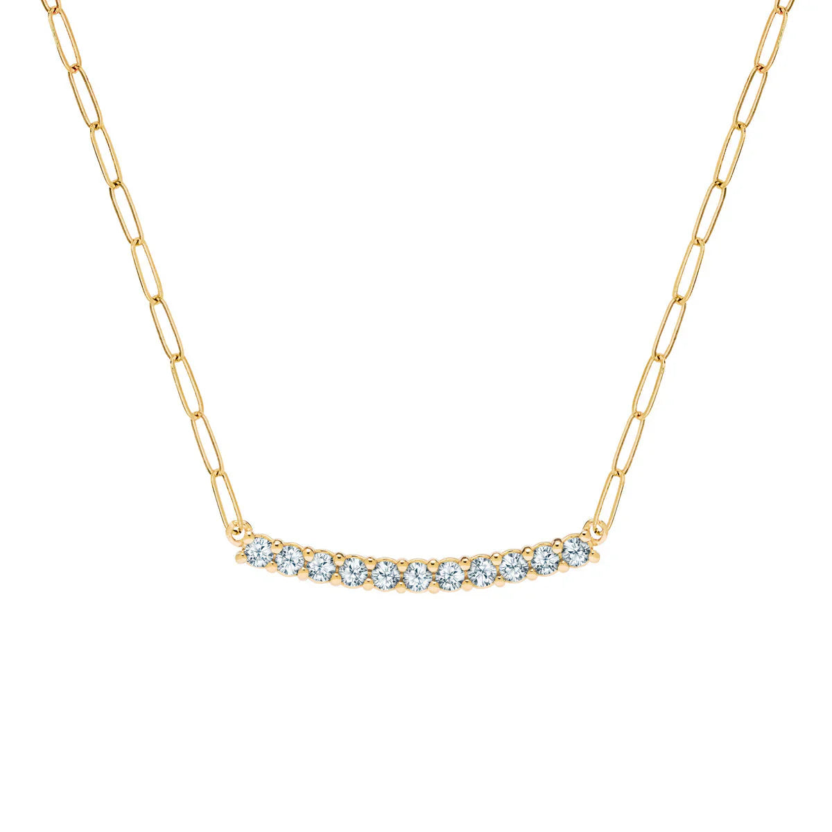 1.32TCW Round Cut Aquamarine Moissanite March Birthstone Necklace