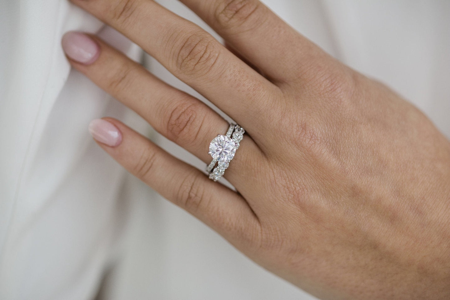 2.50CT Round Cut Hidden Halo Moissanite Diamond Engagement Ring