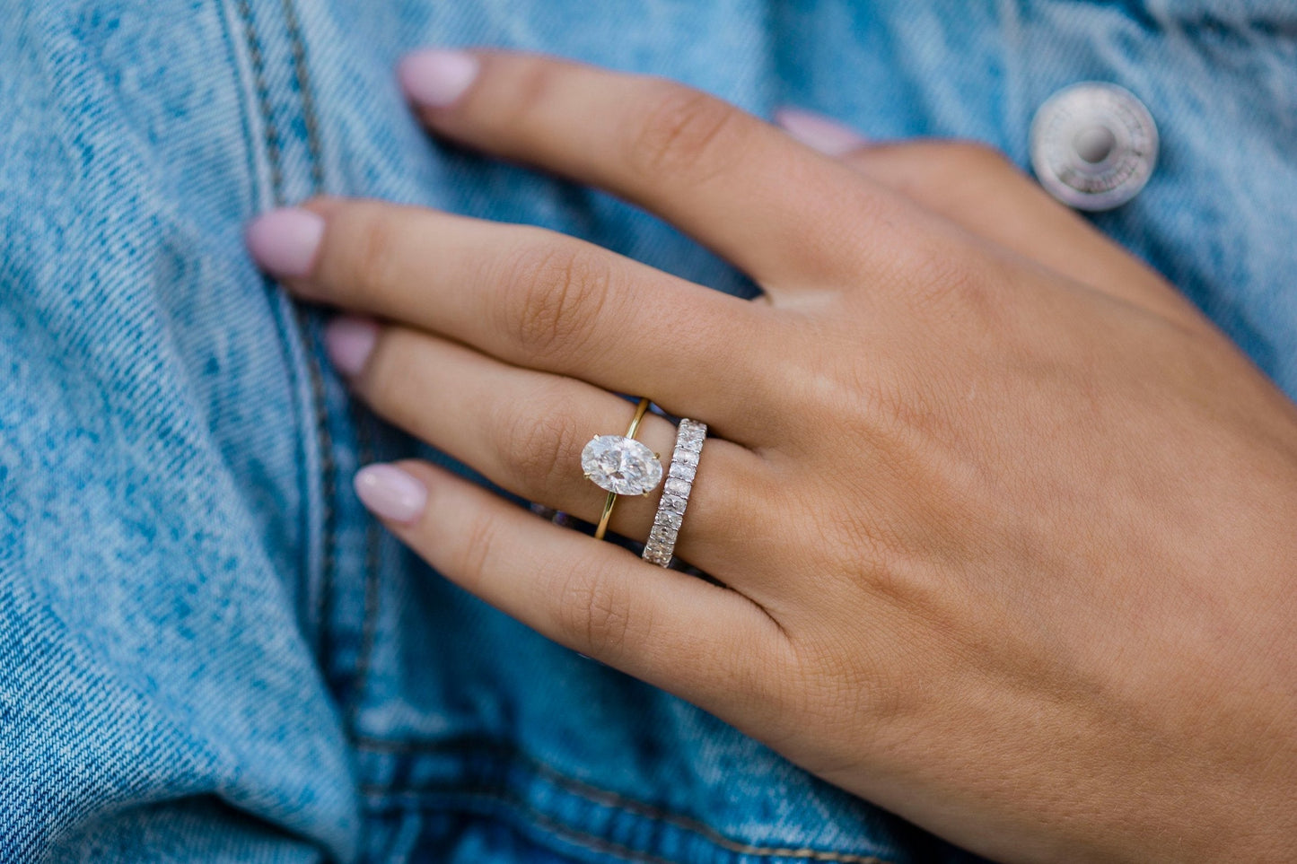 2.70CT Oval Cut Hidden Halo Moissanite Diamond Engagement Ring