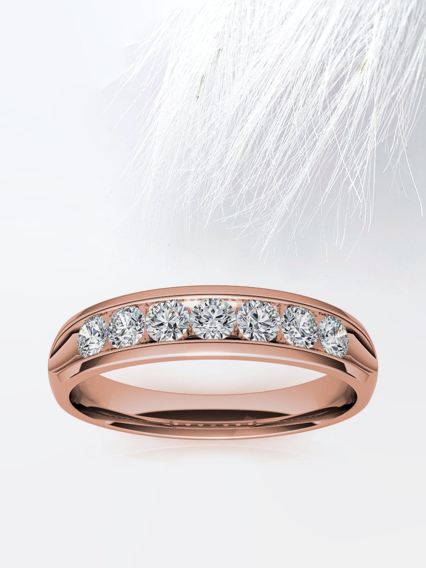 Round Cut Channel Moissanite Men's Diamond Wedding Band