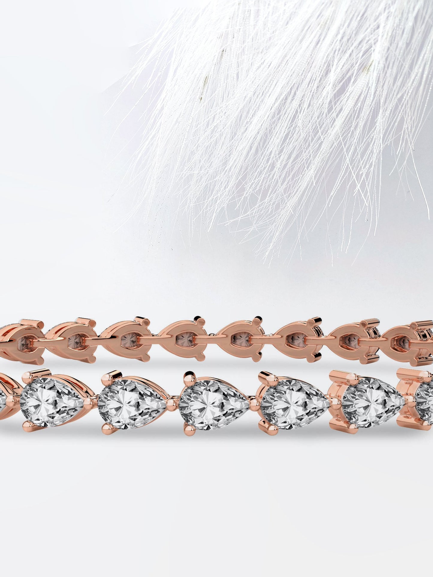 3.0ct Pear Cut Moissanite Tennis 14k White Gold Diamond Bracelet
