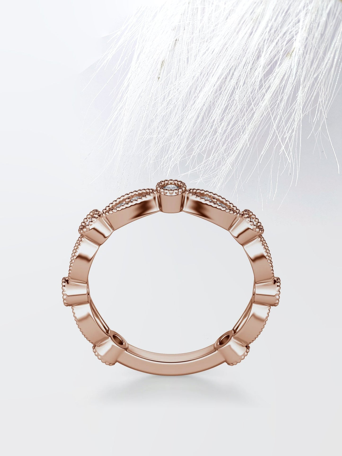 Round Cut 3\\4 Eternity Diamond Wedding Band For Her