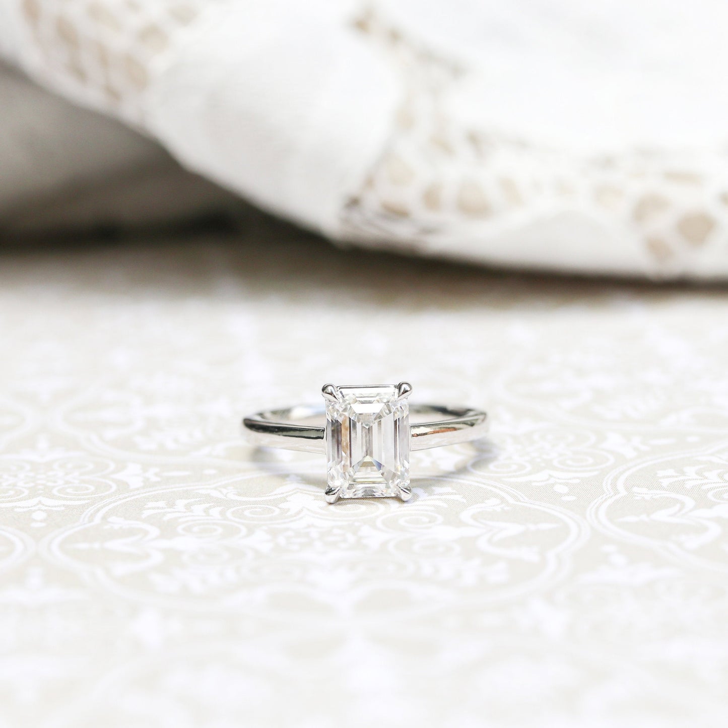 1.75ct Emerald Cut Diamond 14K Gold Engagement Ring