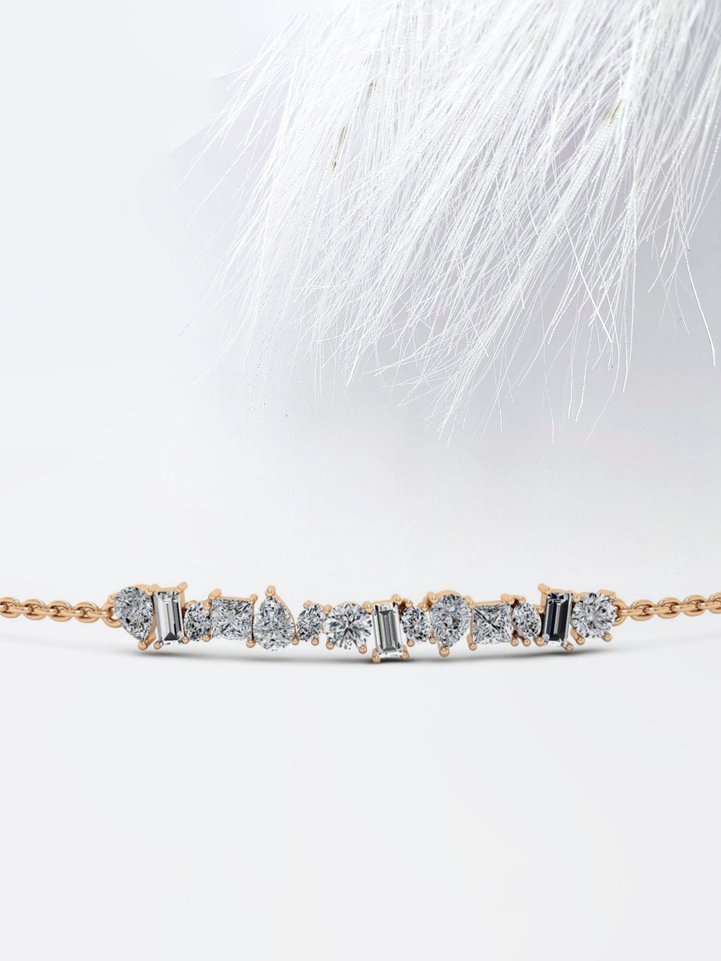 1.83ct Mix Shape Moissanite Cluster Diamond Bracelet For Women