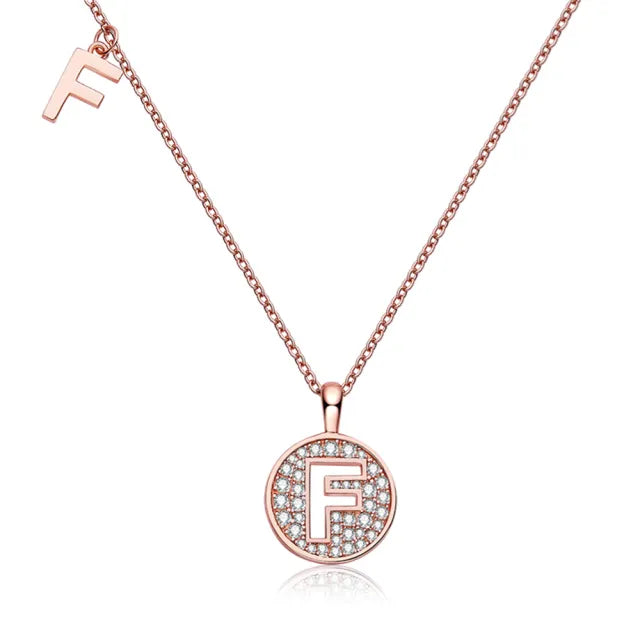 \ F \" Letter Moissanite Diamond Necklace for Women"