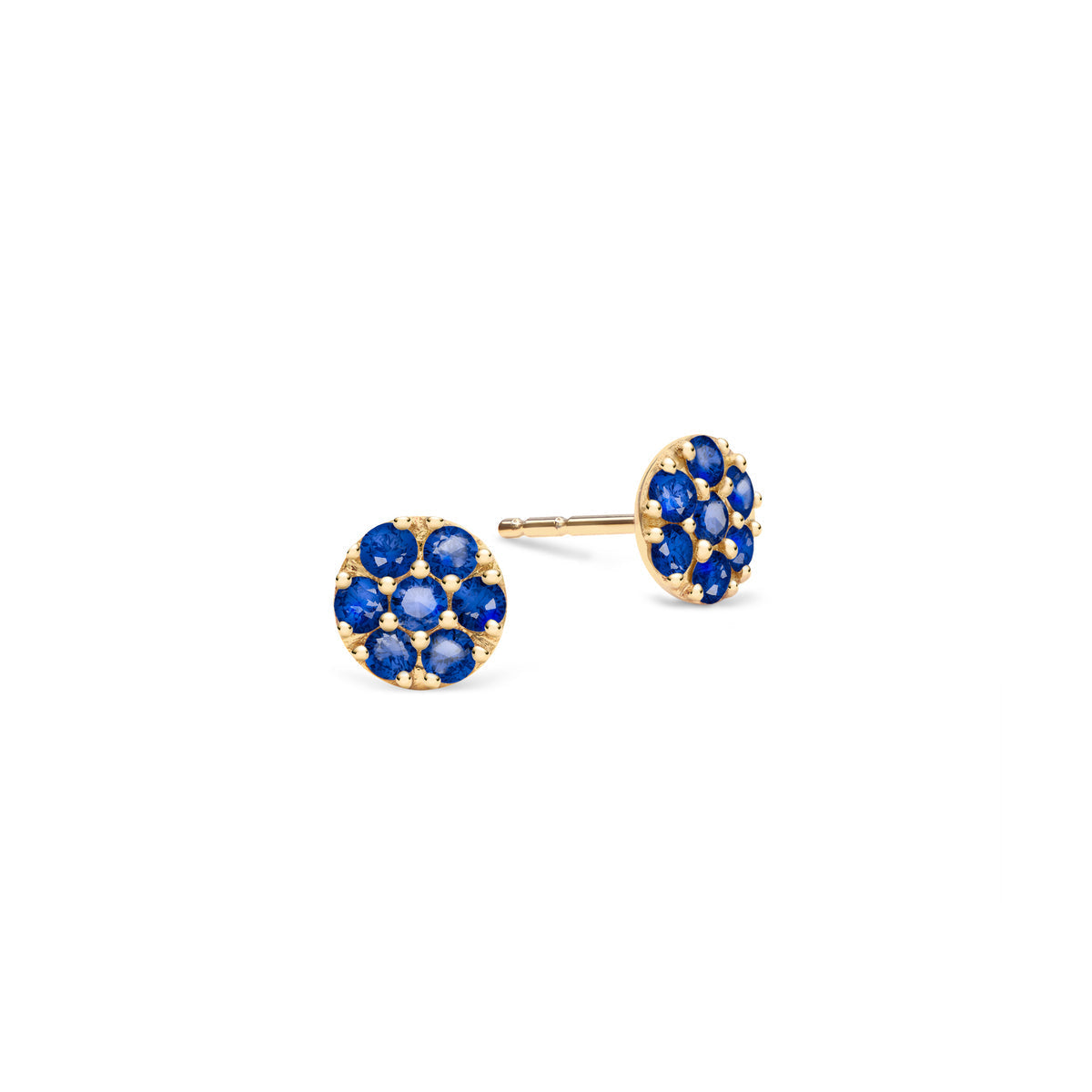 0.84TCW Round Floral Sapphire Moissanite September Birthstone Stud Earrings