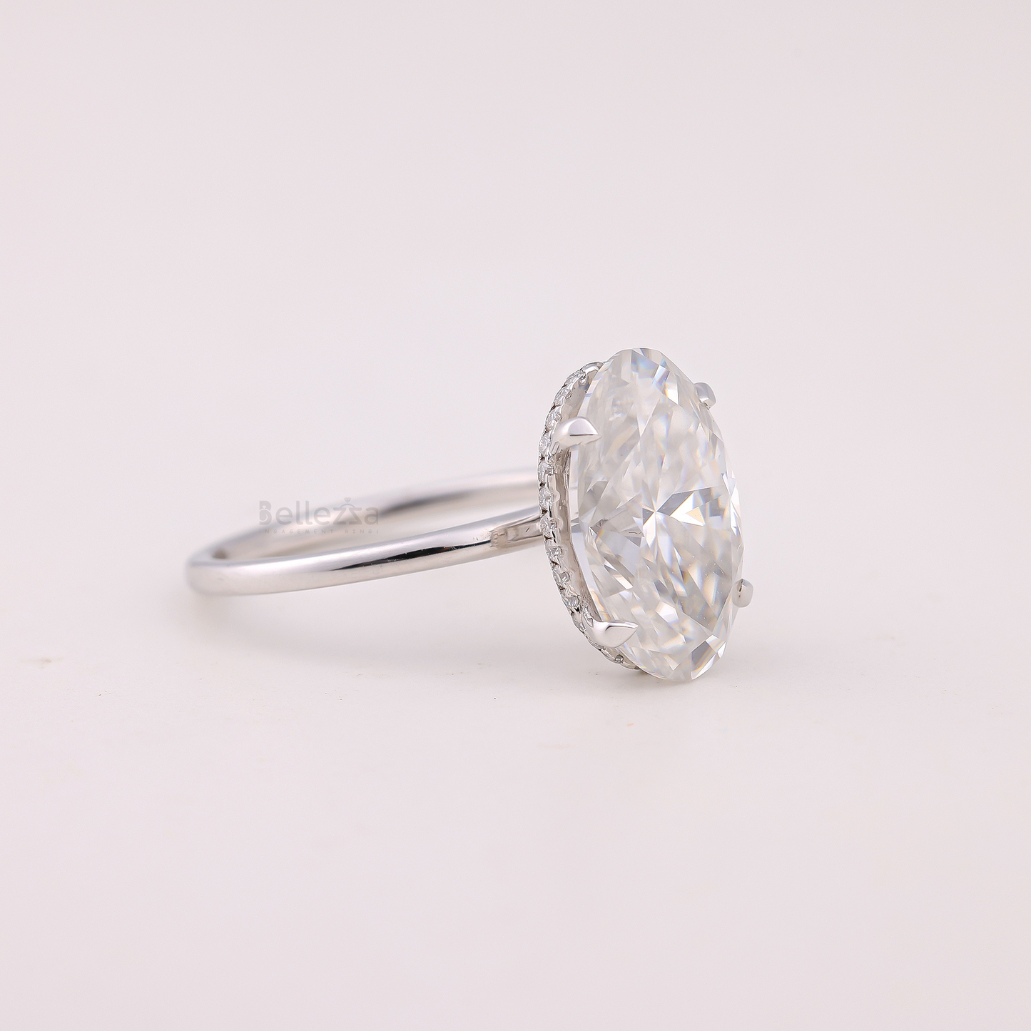 5.50CT Oval Cut Moissanite Hidden Halo Engagement Ring - Ready to ship