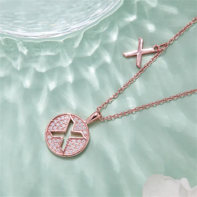 \ X \" Letter Moissanite Diamond Necklace for Her"