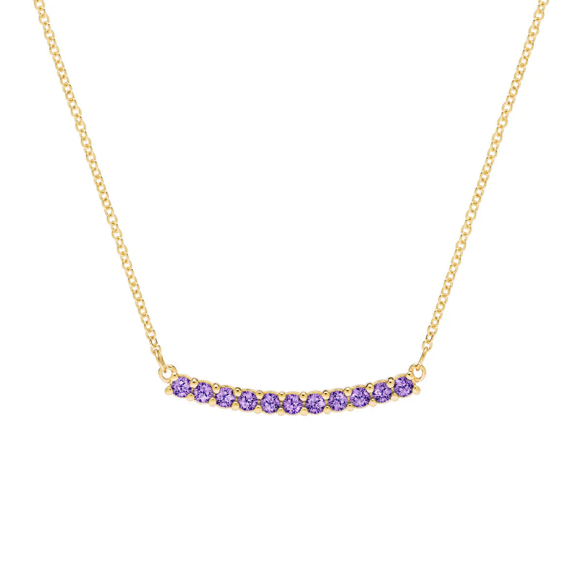 1.35TCW Round Cut Moissanite Diamond February Birthstone Necklace