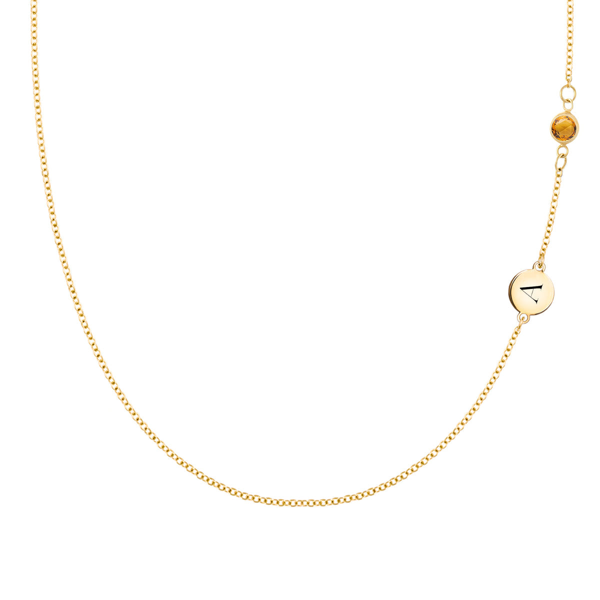 0.25 TCW Round Cut Customized Moissanite November Birthstone Necklace