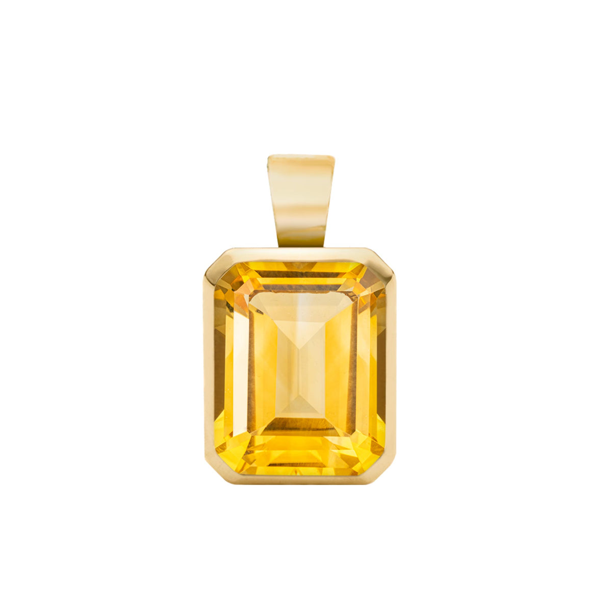 4.0CT Emerald Citrine Moissanite November Birthstone Pendant Necklace