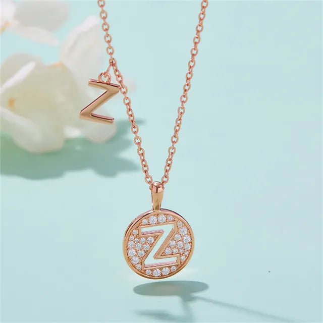 \ Z \" Letter Moissanite Diamond Necklase for Women"