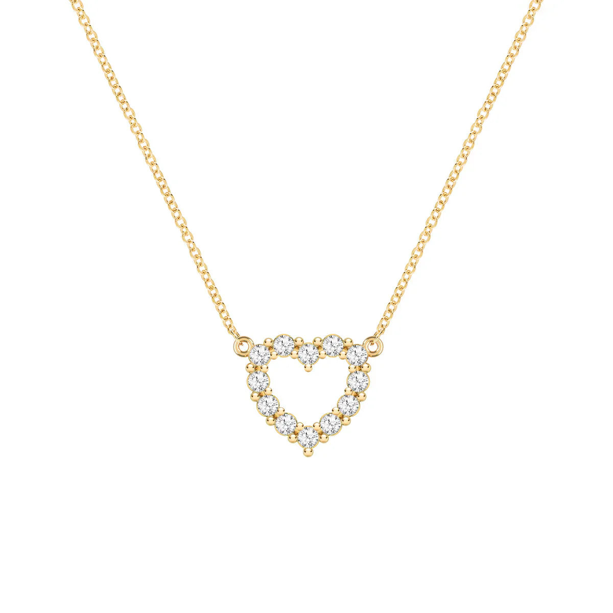 1.45TCW Round Open Heart Moissanite April Birthstone Necklace